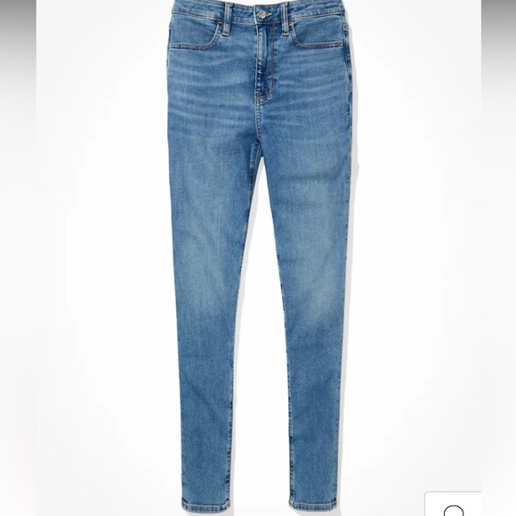 SOLD AE Next Level Super High-Waisted Dark Blue Jegging size 12 X-long - Picture 3 of 15